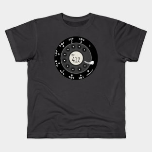 Rotary Dial Phone 412 Area Code Kids T-Shirt